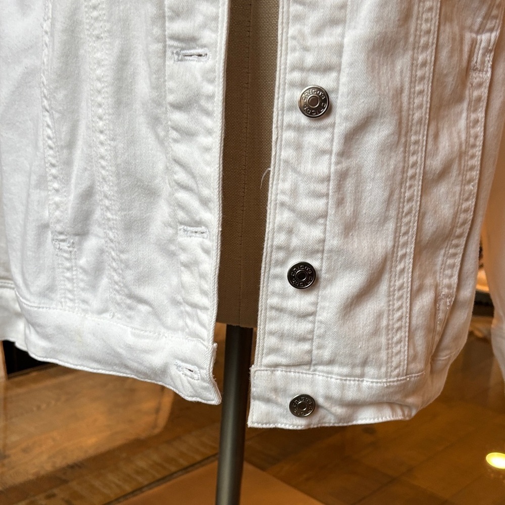 Chico's women's White Denim Jacket - Picture 7 of 14